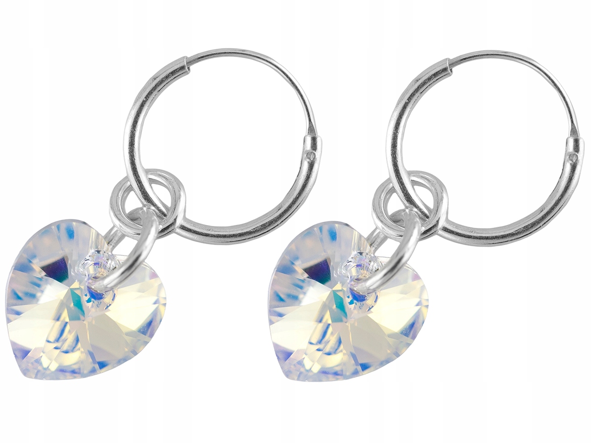 

Versil kolczyki koła 10 mm serca Swarovski Srebro