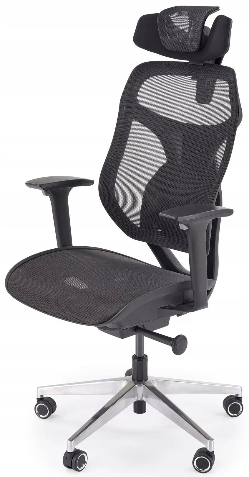Fotel Biurowy Ergonomiczny Obrotowy Z Siatką Regulacją Czarny Otis Halmar