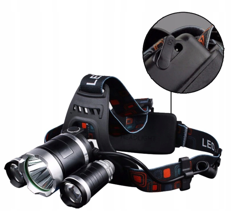 MOCNA LATARKA CZOŁOWA 3 x LED T6 CREE CZOŁÓWKA AKU EAN (GTIN) 5901299915608