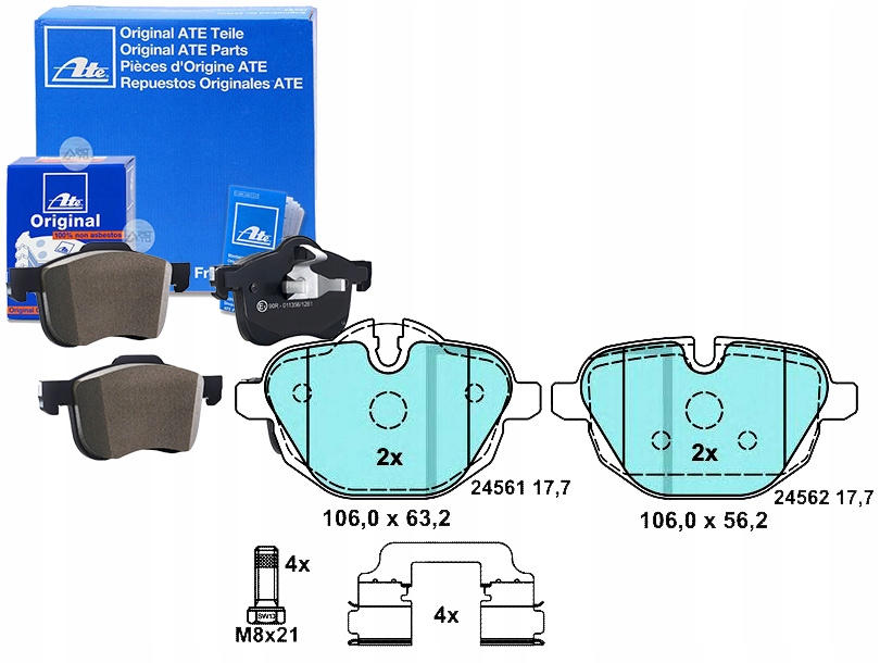 ATE13.0470-2760.2 Komplet Brzdových Kostek Keramický Asistent řidiče #33