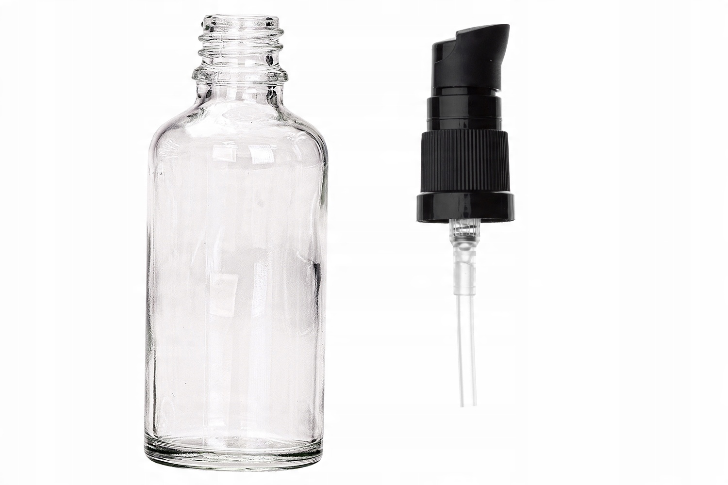 

Butelka szklana bezbarwna 100 ml z pompką