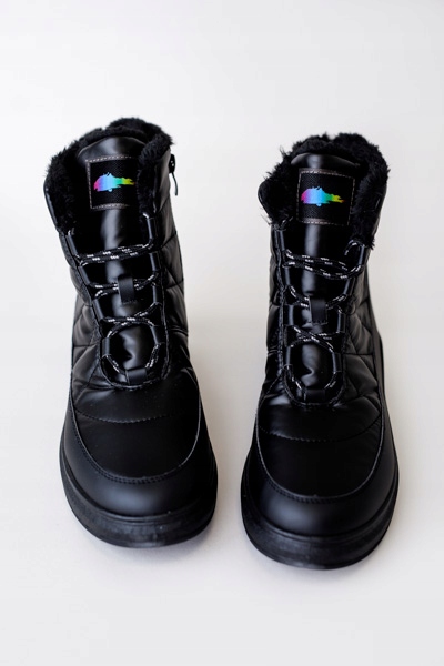 ŚNIEGOWCE botki TRAPERY kozaki BUTY ZIMOWE (38) Model 3458_8_BLACK_BLACK
