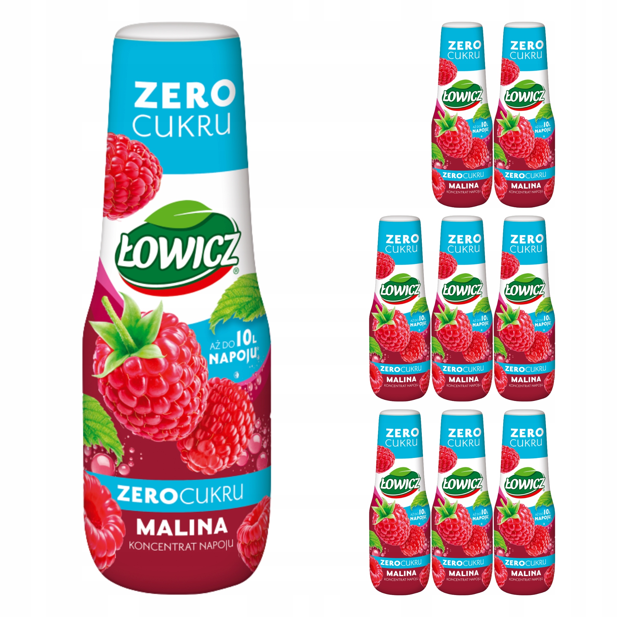 Łowicz SodaStream koncentrat napoju do saturatora malina zero cukru 9x500ml