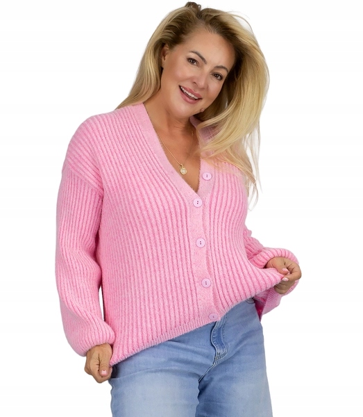 Krátký jemný kardigan na knoflíky Elegance A Styl Agrafka unisize