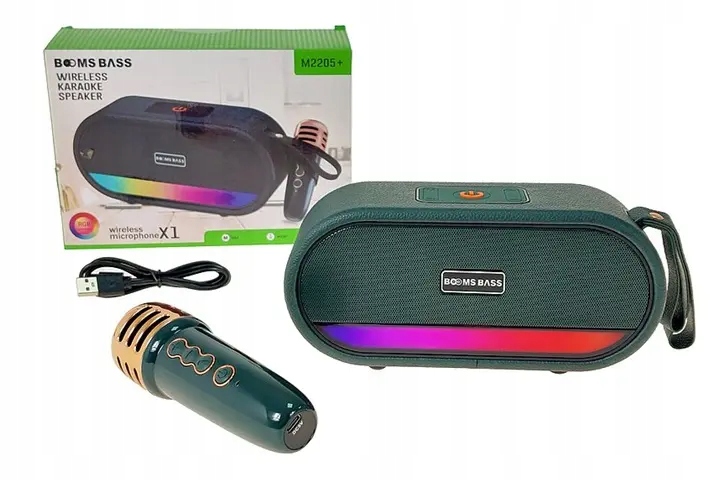 Bluetooth Reproduktor S Mikrofonem Karaoke Bezdrátový Set Na Párty S Led Osvětlením