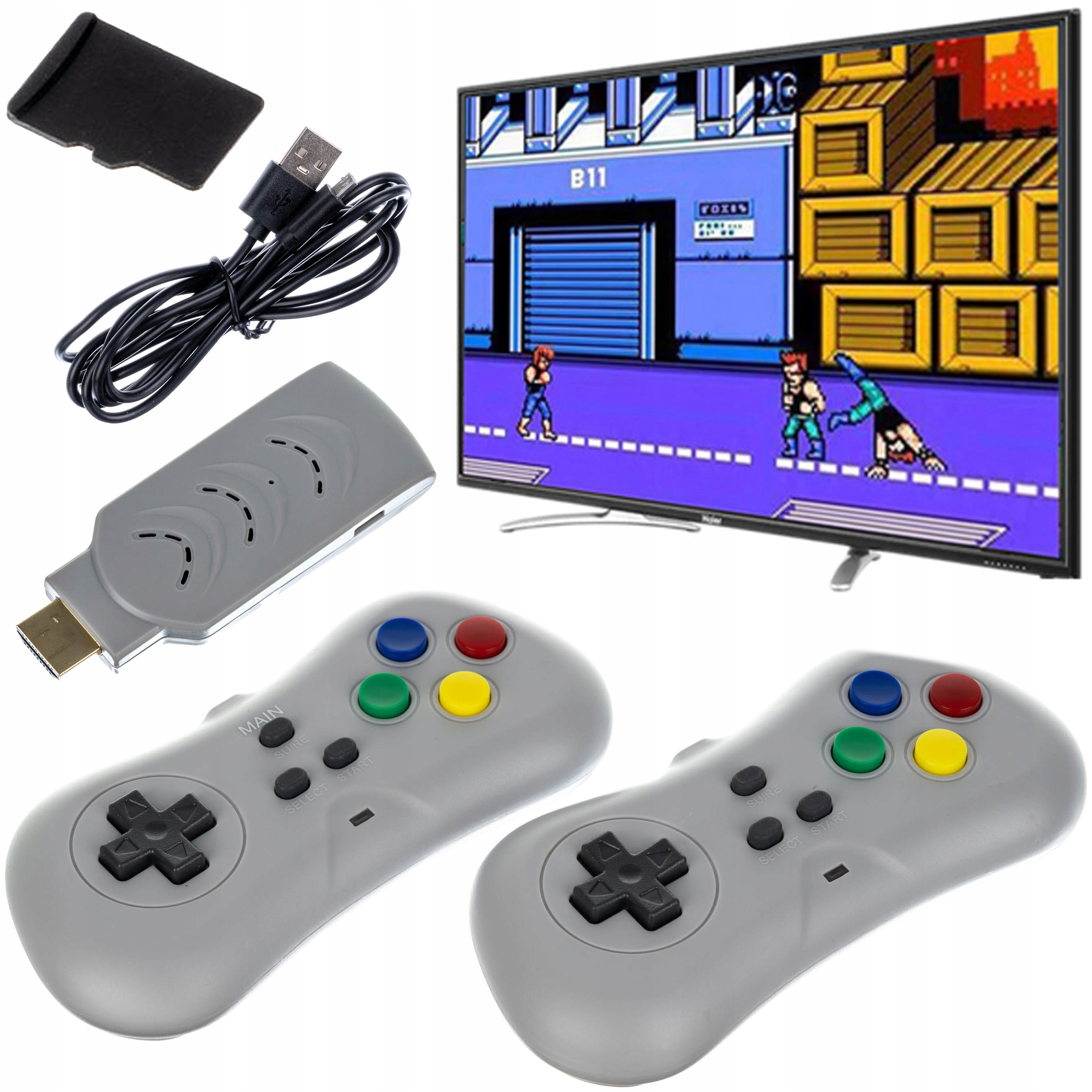 Gra Telewizyjna Konsola TV HDMI Gry 200 SD 2 Pady