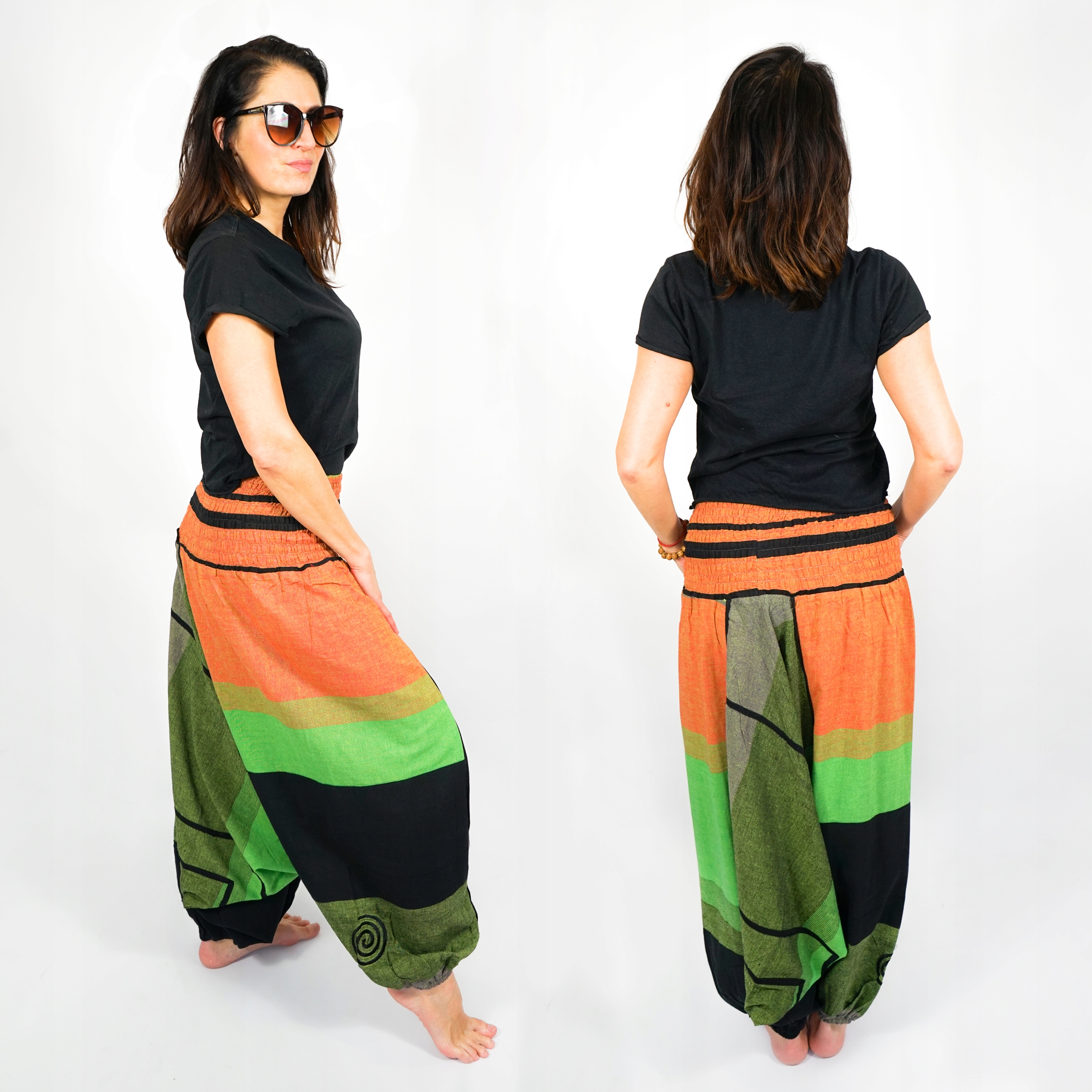 JOGA/ INDIE/ szarawary/ alladynki/ 2w1 LIGHT GREEN