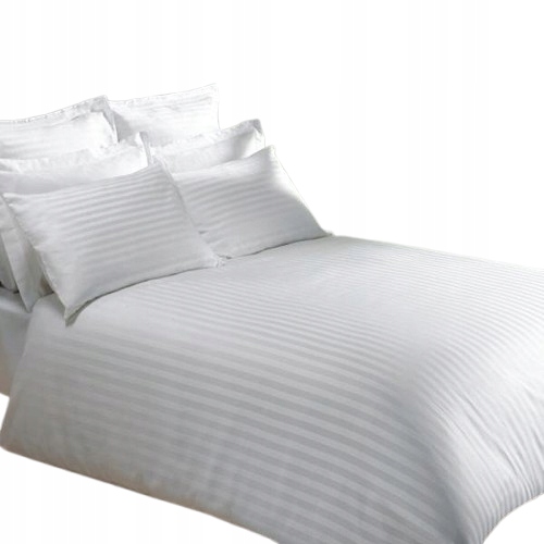 Hotelová obliečka na vankúš Damask Premium 200 x 220 cm biela, pásy 1 cm na pobočku