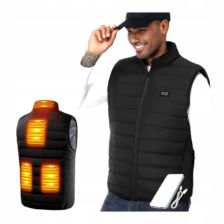 Topná vesta 7,4V 10000 mAh powerbanka výkonná XXXL