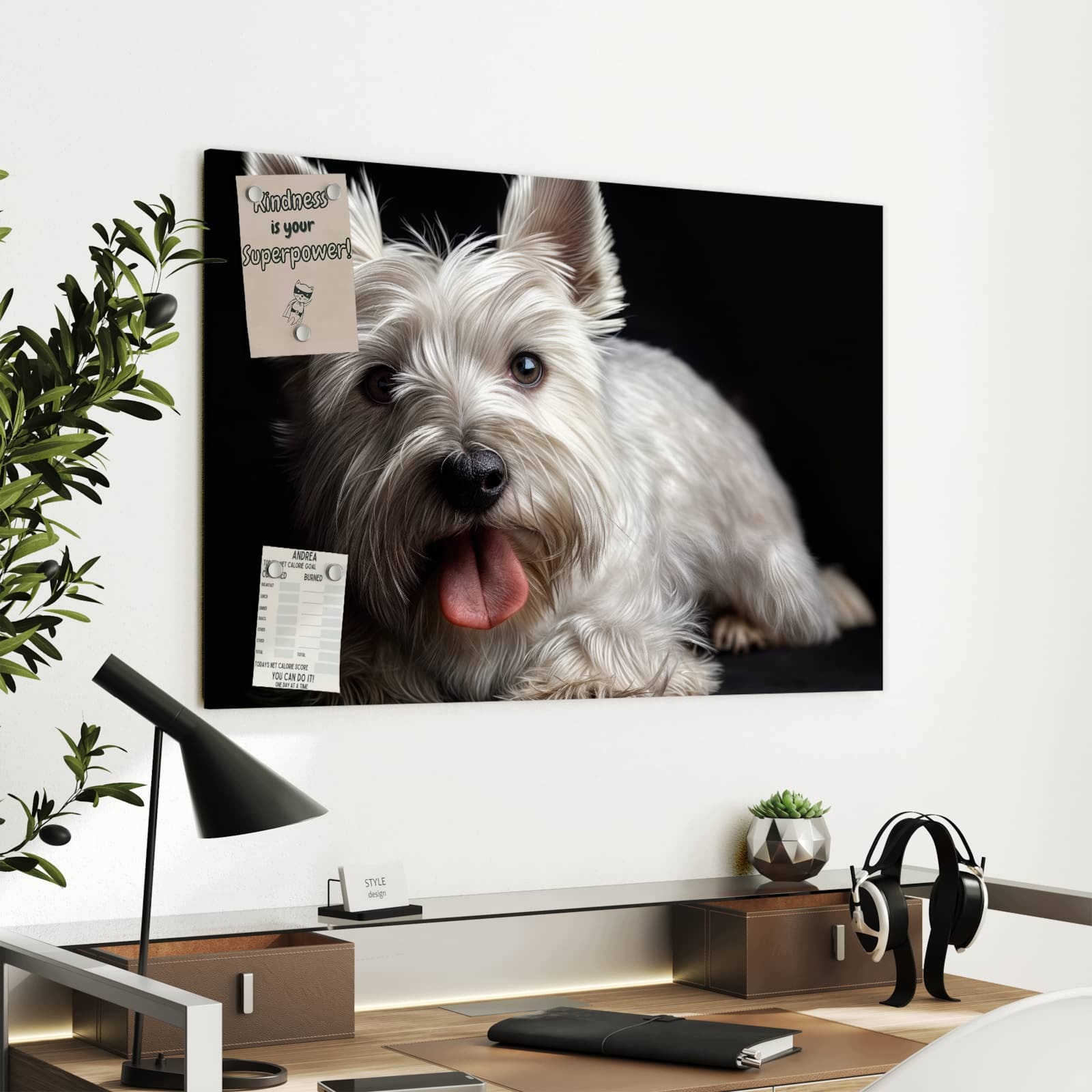 Magnetická tabule Bílý Pes 90 × 60 cm