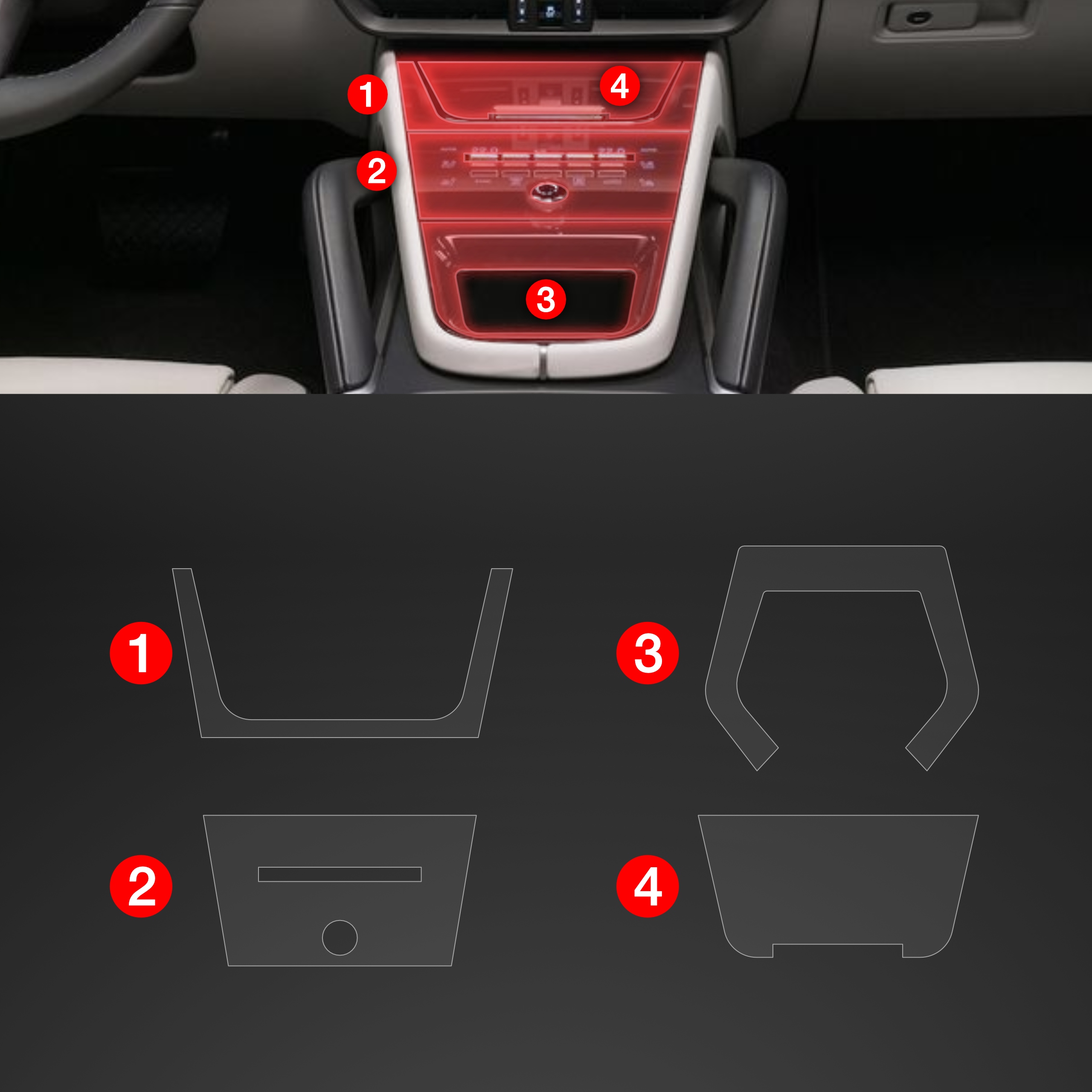 4w1 Grizz folia ochronna do wnętrza Porsche Cayenne (2024) Błyszcząca Stan opakowania oryginalne