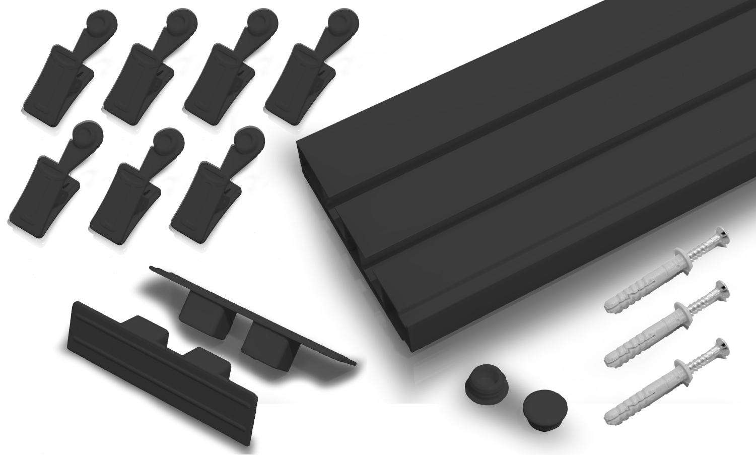 SZYNA CZARNA KARNISZOWA dwutorowa 110 ZESTAW Stan opakowania oryginalne