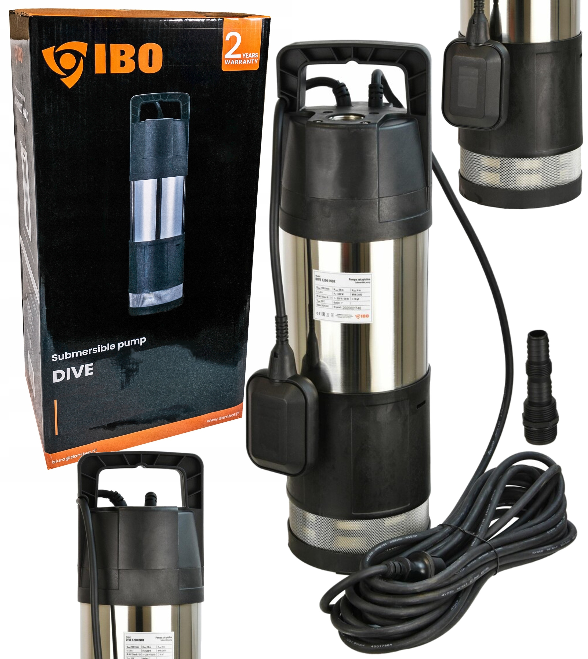 Ibo Ponorná Pumpa Na Dažďovú Vodu Automat Dive 1300 Inox S Plovákom 230V