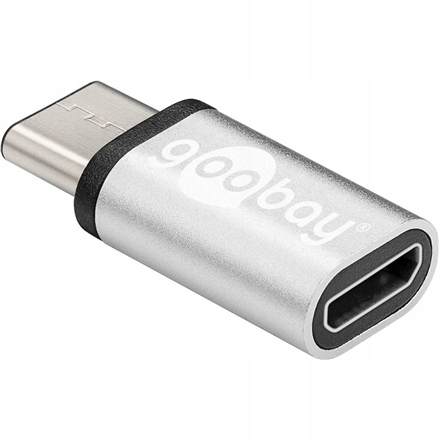Goobay Męski 24-pinowy Usb-c Żeński 5-pinowy Micro-USB Typ B Sreb