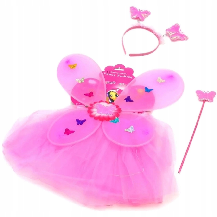 

Strój Motyl Motylek Wróżka Skrzydła Spódniczka Led