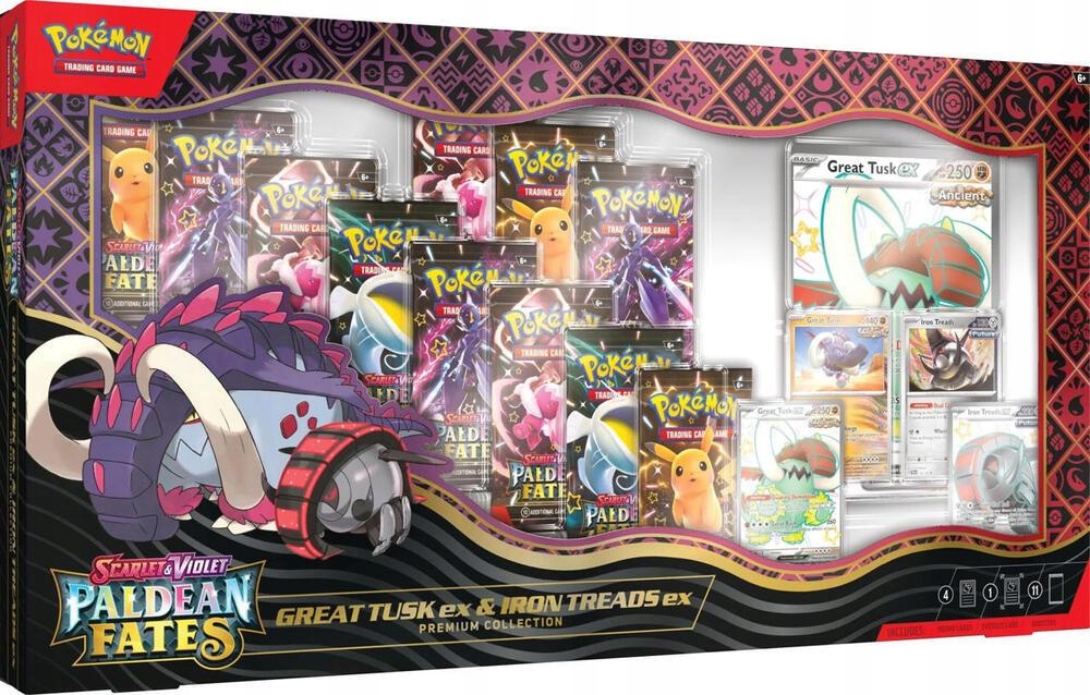Karty Pokemon TCG Paldean Fates Great Tusk & Iron Treads Premium Collection