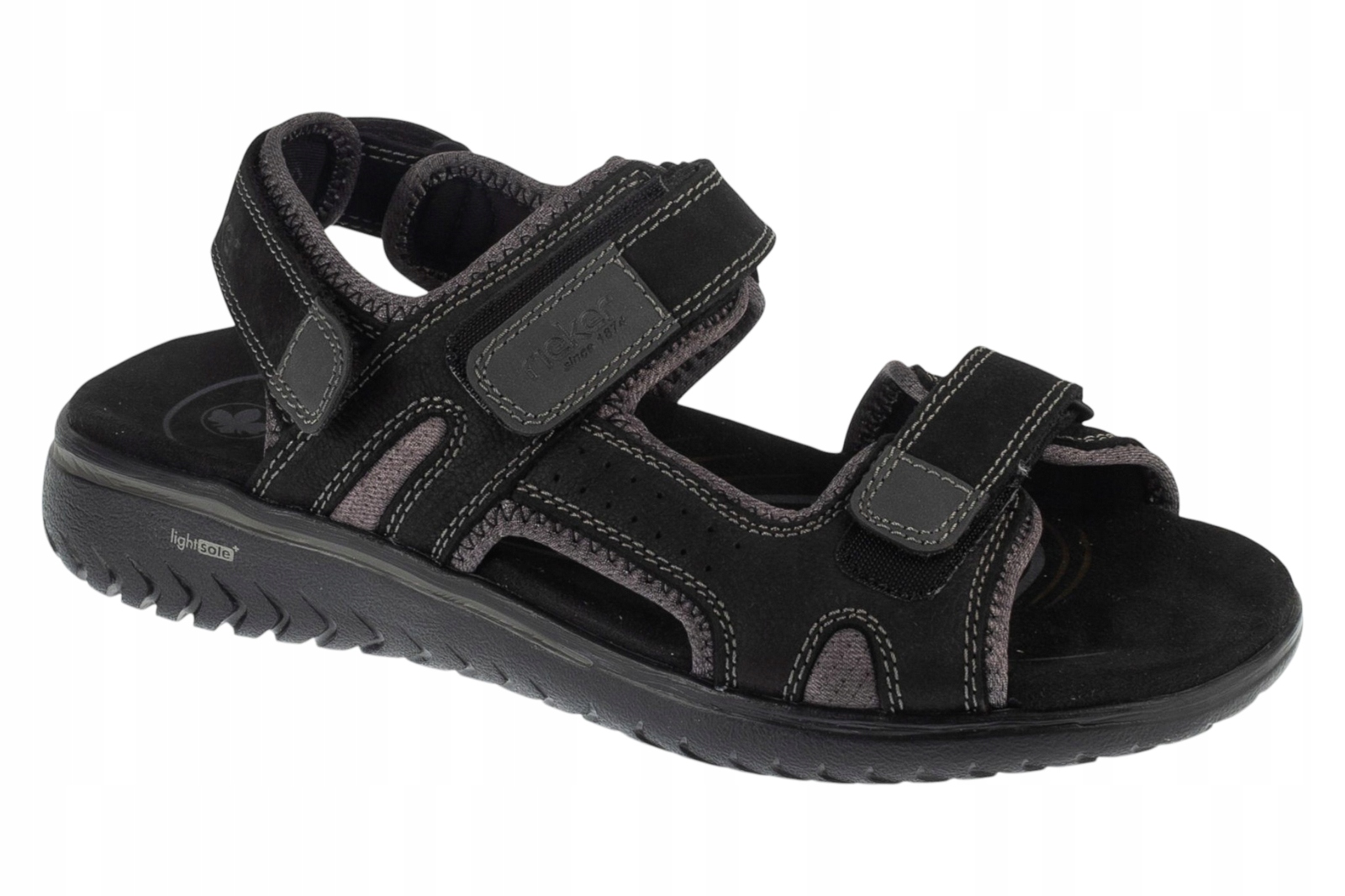 Rieker Sandals [46] Pánské sandály Nubuk černé