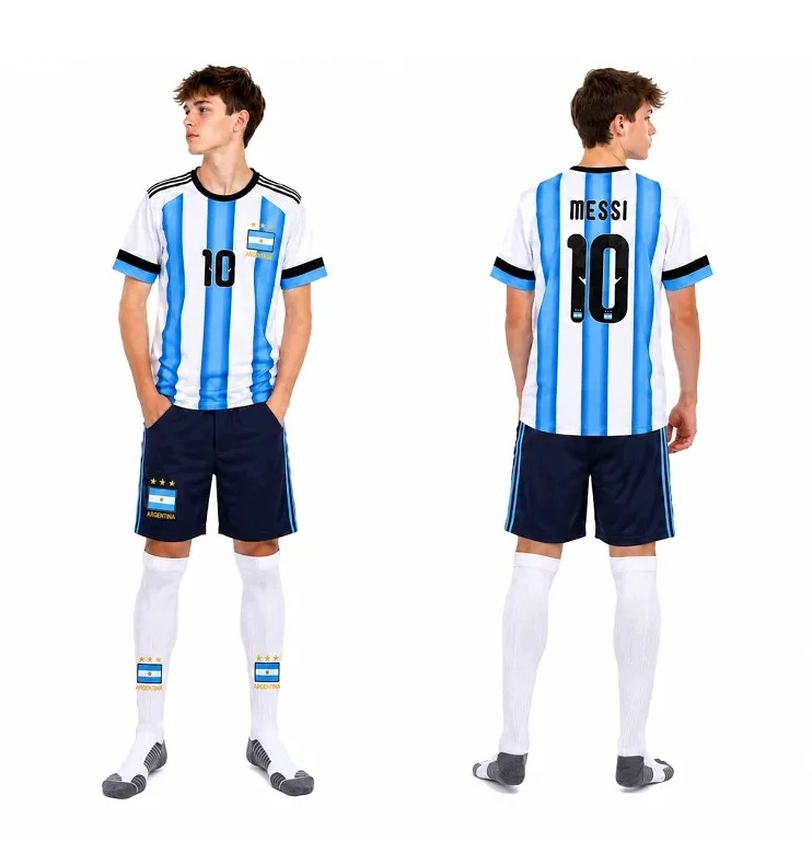 Komplet strój piłkarki Getry Messi Argentyna 3 Gwiazdki 2026 146cm