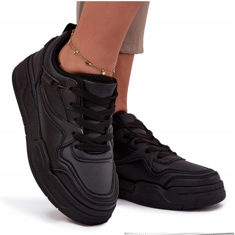 Dámské Tenisky Na Platformě Big Star SS274589 Hi-poly Systém Černé 38