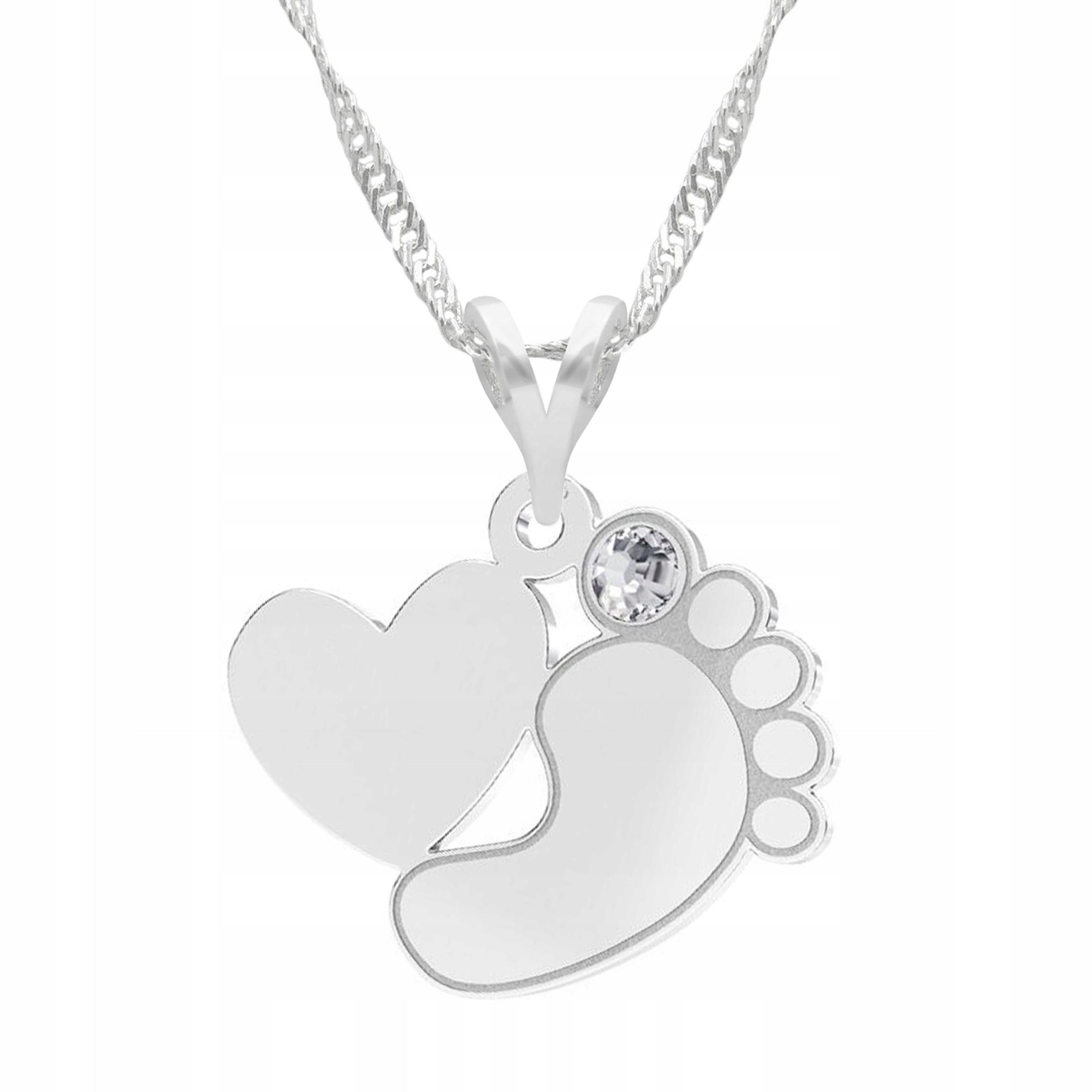 Stříbrný náhrdelník Dětská noha Foot Girl Boy Stříbro 925