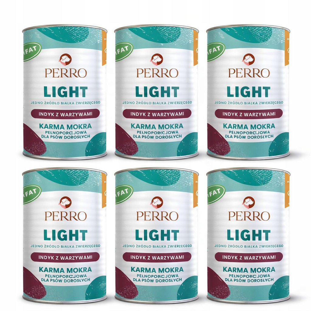 Perro Light Indyk z warzywami 6x400g karma mokra pies monobiałkowa