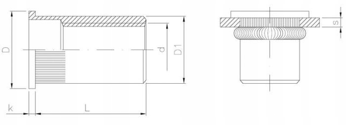 M6 NITONAKRĘTKA NITONAKRĘTKI WALCOWE 100SZT Marka Marcopol