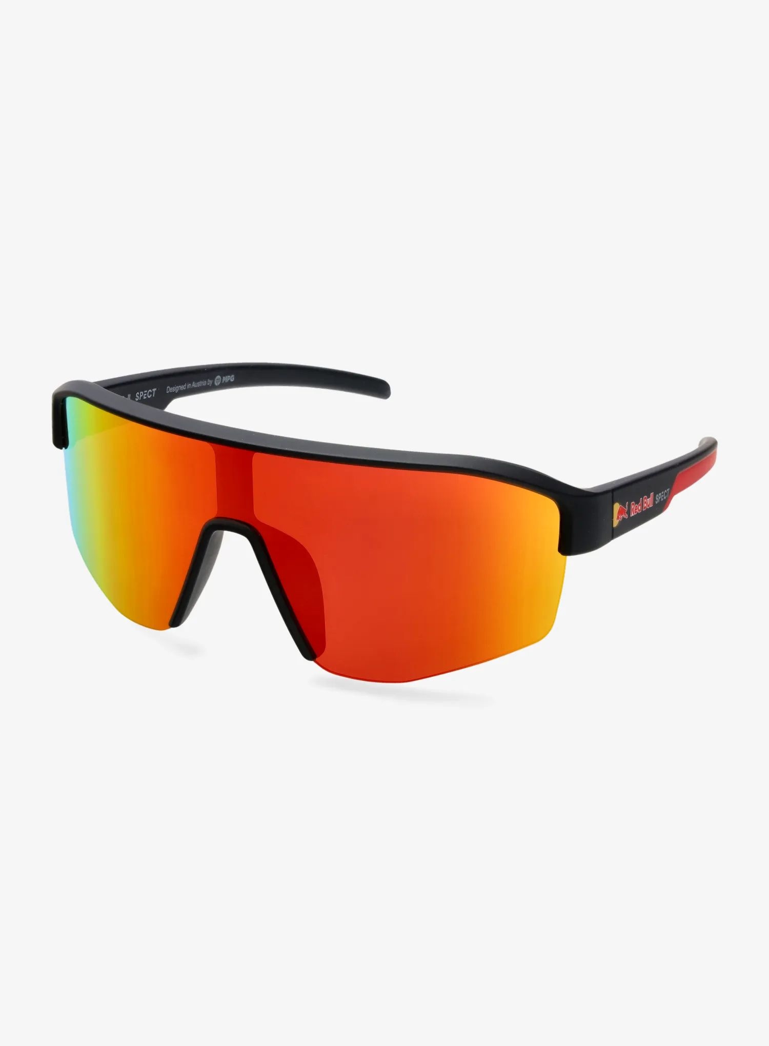 Cyklistické brýle Red Bull Spect Dundee černé/hnědé/červené zrcadlové sklo CAT3
