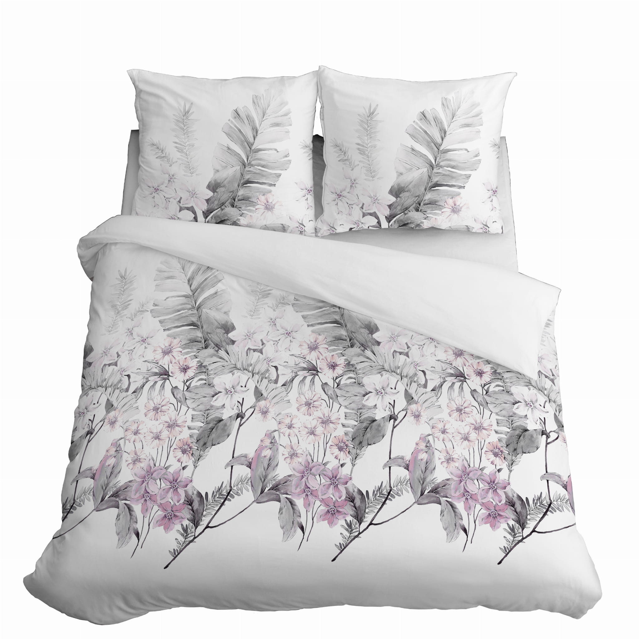 

Pościel Satyna 160x200 Liście Lawenda