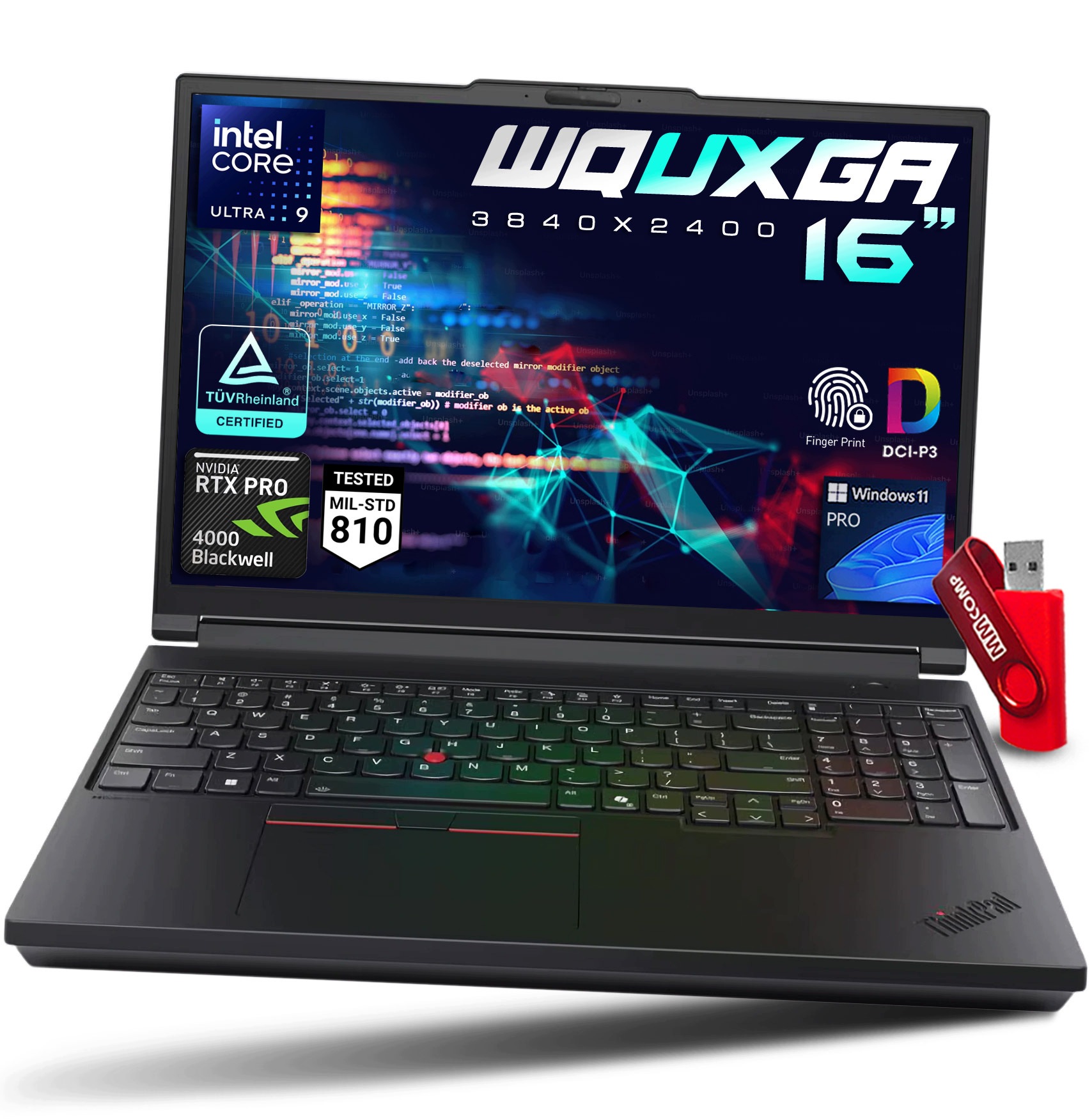 Laptop Lenovo ThinkPad P16 G3 U9 64GB 8TB Ssd Wquxga Ips Rtx 100% DCI-P3
