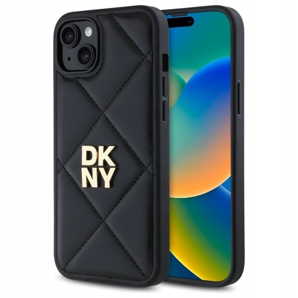 Pouzdro Dkny Quilted Stack Logo pro iPhone 15 Plus černé