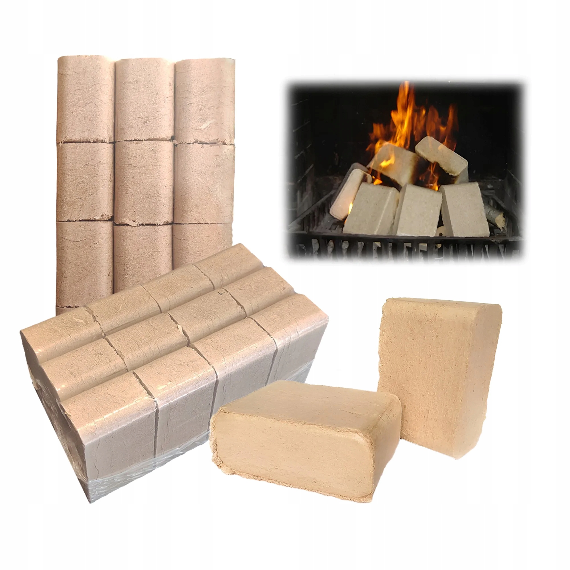 Brykiet Drzewny Dębowy Kominkowy Kostka 10 kg Naturalny