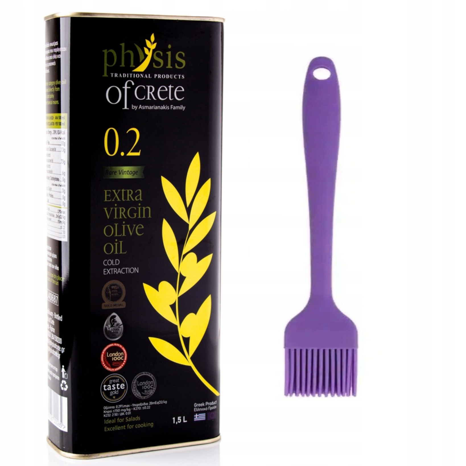 Levně Extra panenský olivový olej 1,5 l modrý štětec Physis of Crete Řecko