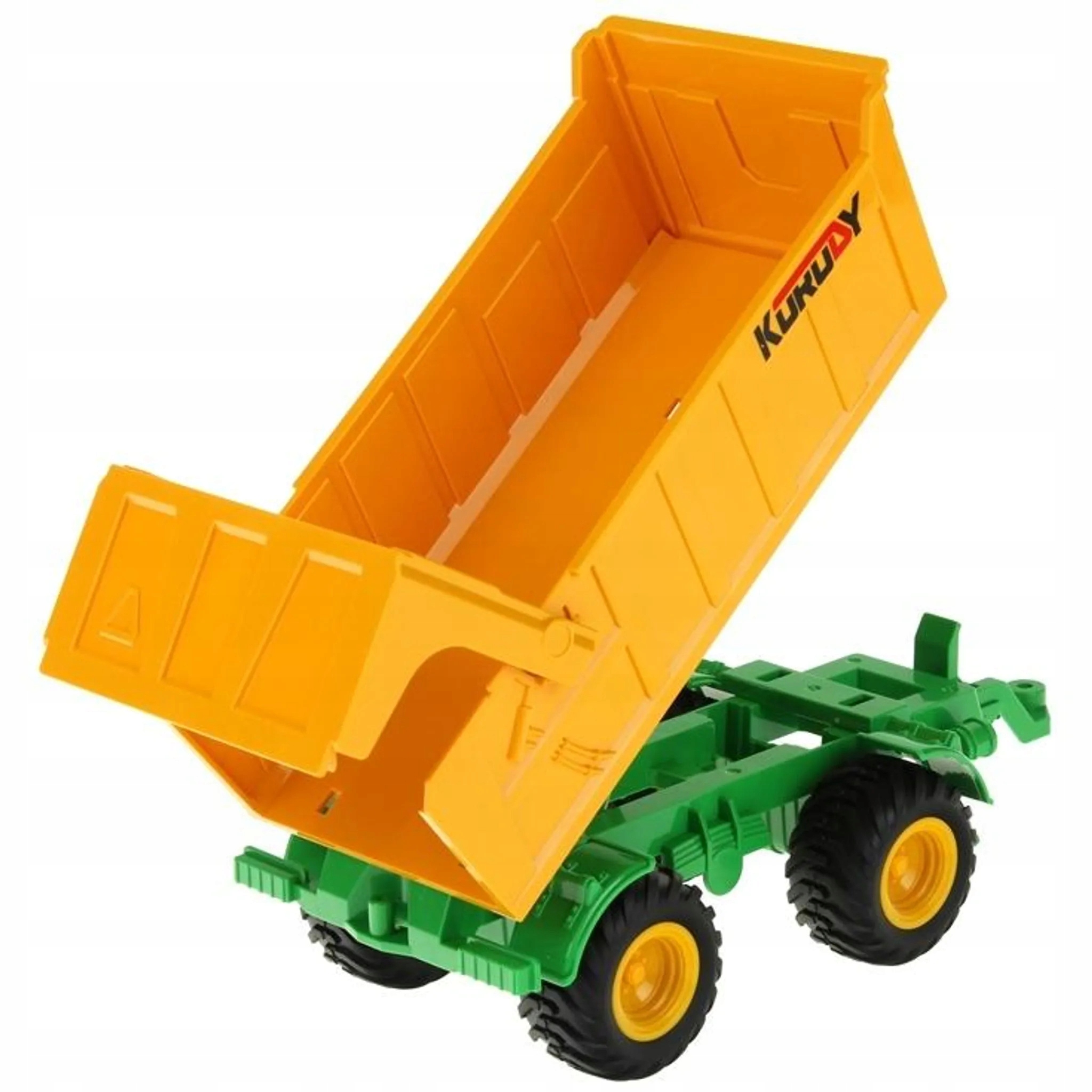 DUŻY TRAKTOR ZDALNIE STEROWANY CIĄGNIK Z PRZYCZEPĄ RC PILOT Baterie 2 x baterie AA