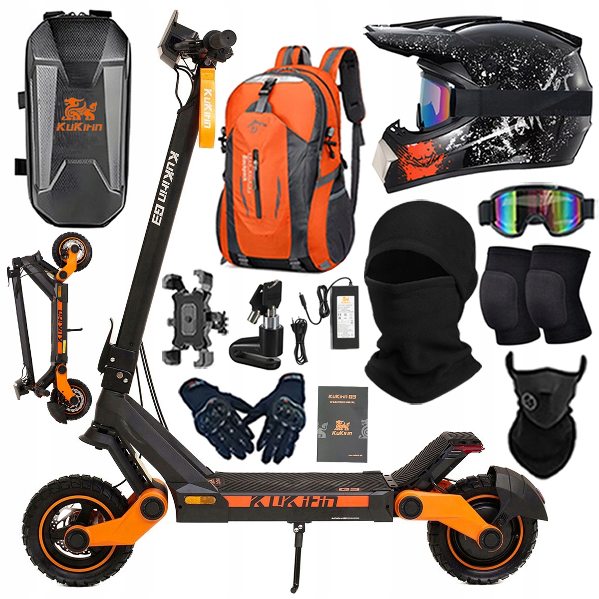 KuKirin G3 Składany Pojazd elektryczny dla dorosłyc 1200W 50km/h PL+Prezent