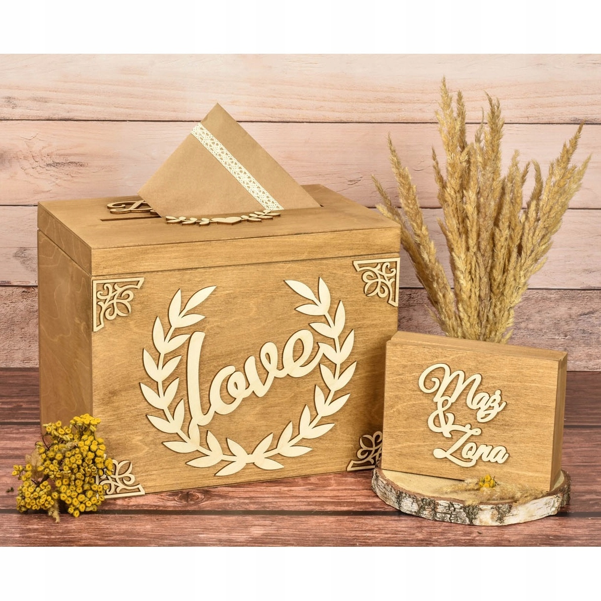 Pudełko Na Koperty i Obrączki Rustykalne KOMPLET EAN (GTIN) 5905072812016