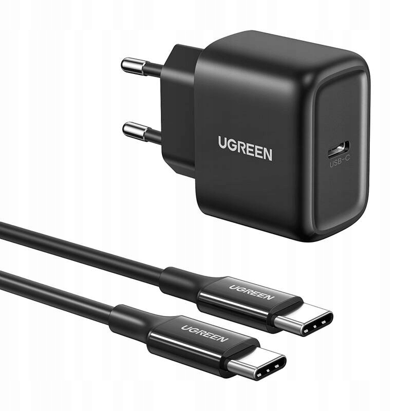 Ugreen Szybka Ładowarka Sieciowa Zasilacz Kostka 25W Usb-c Qc 4.0 Kabel 2M
