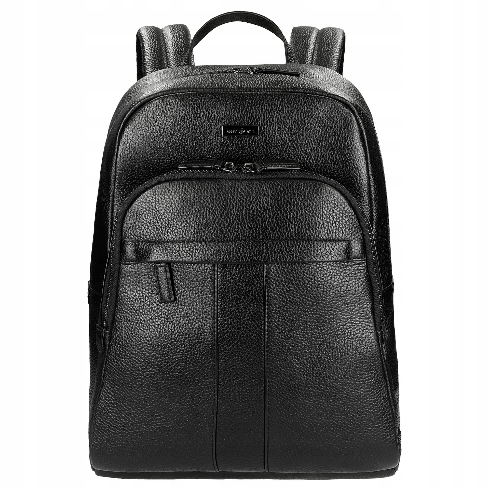 Velký kožený pánský batoh v černé barvě