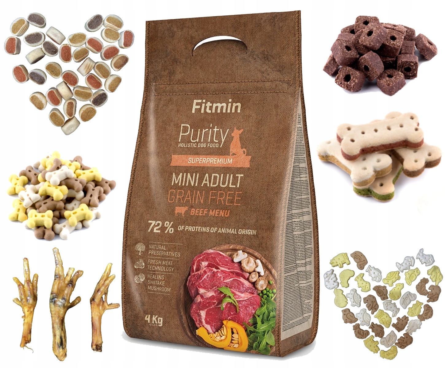 Fitmin Purity Adult Mini Beef 4 kg 101gratis