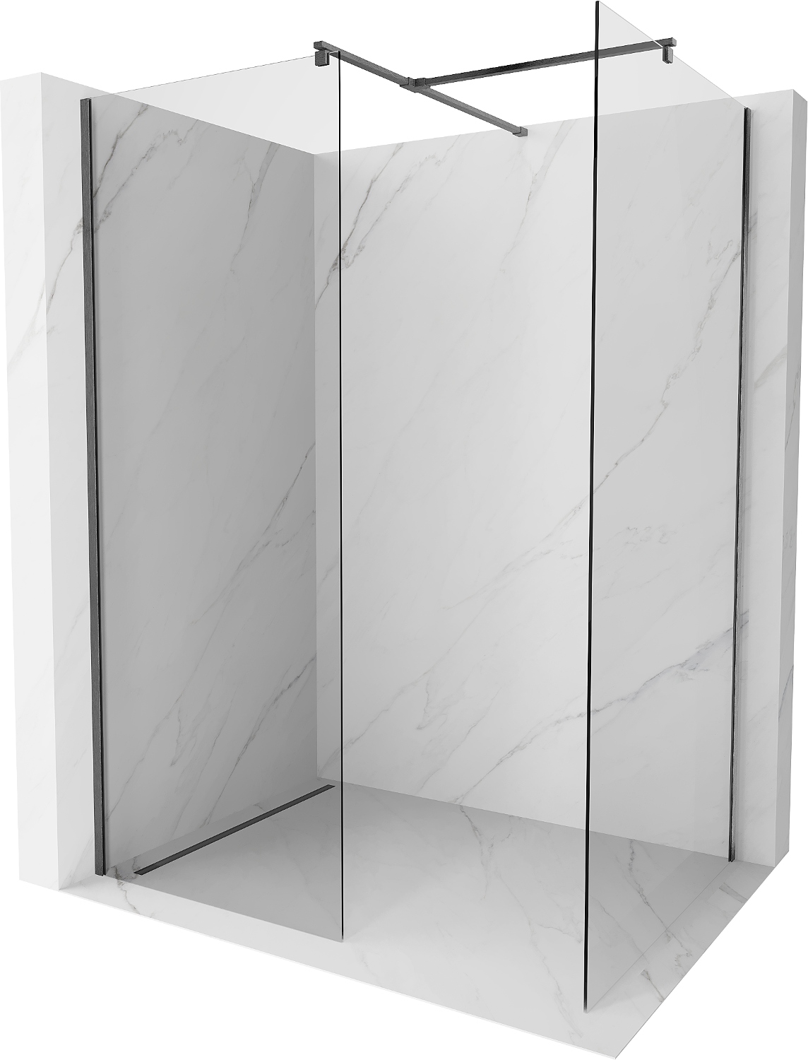Mexen Kioto Ścianka Prysznicowa Walk-in 90X80 Transparent Gun Gray
