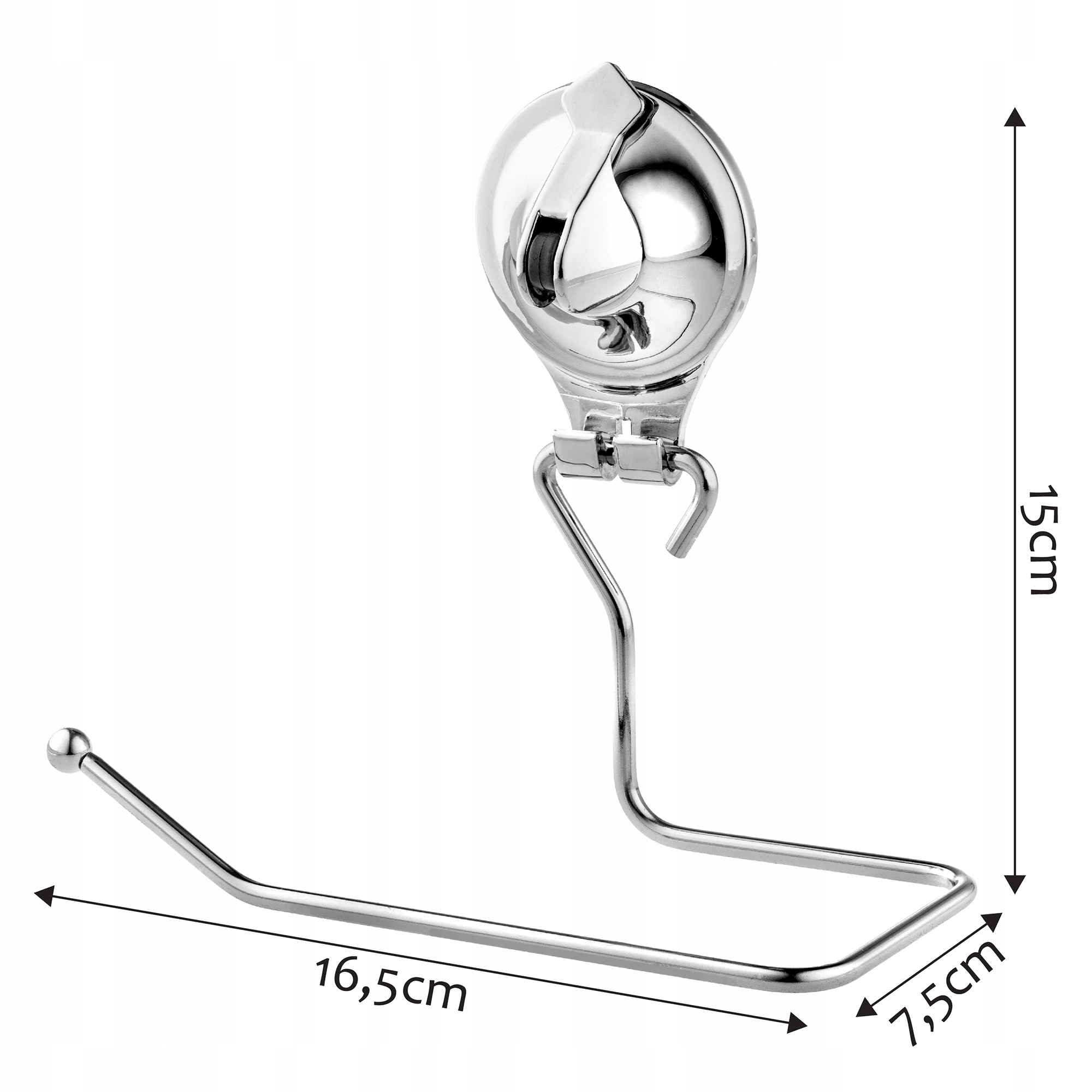 UCHWYTNA PAPIER TOALETOWY WIESZAK Z PRZYSSAWKĄ Materiał wykonania metal