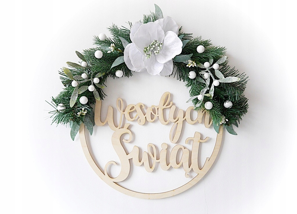 STROIK ŚWIĄTECZNY na drzwi DUŻY święta WIENIEC