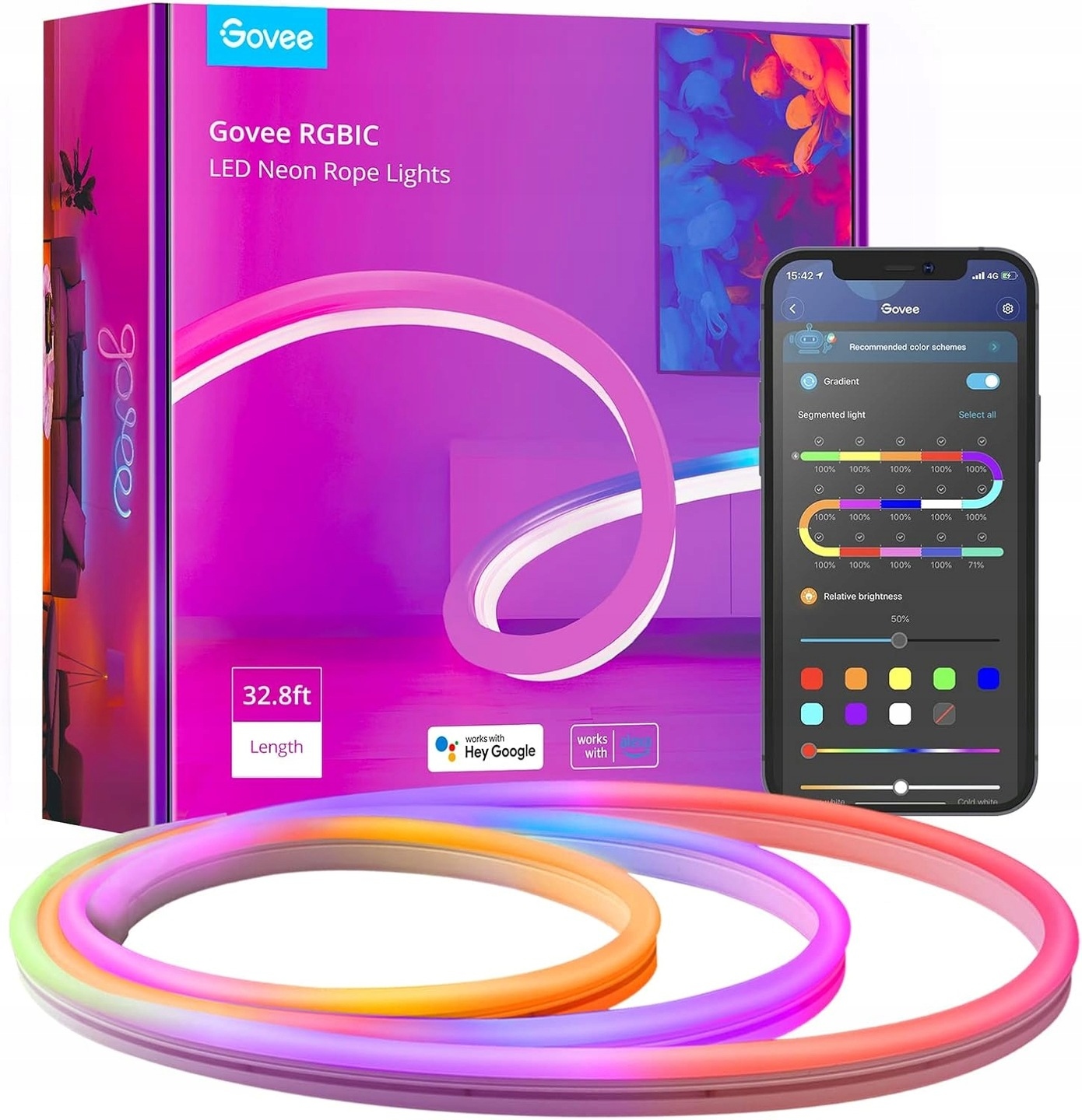 Páska Neónová Led Lišta Govee Rgbic Synchronizácia Hudby 10 M Smart Aplikácia