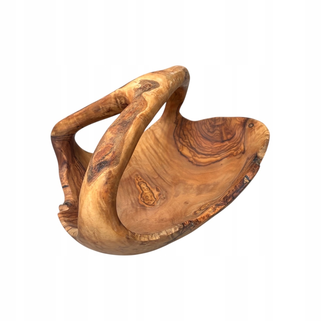 Veľká miska s rukoväťou Košík z olivového dreva DMIK33 Arkay na ovocie