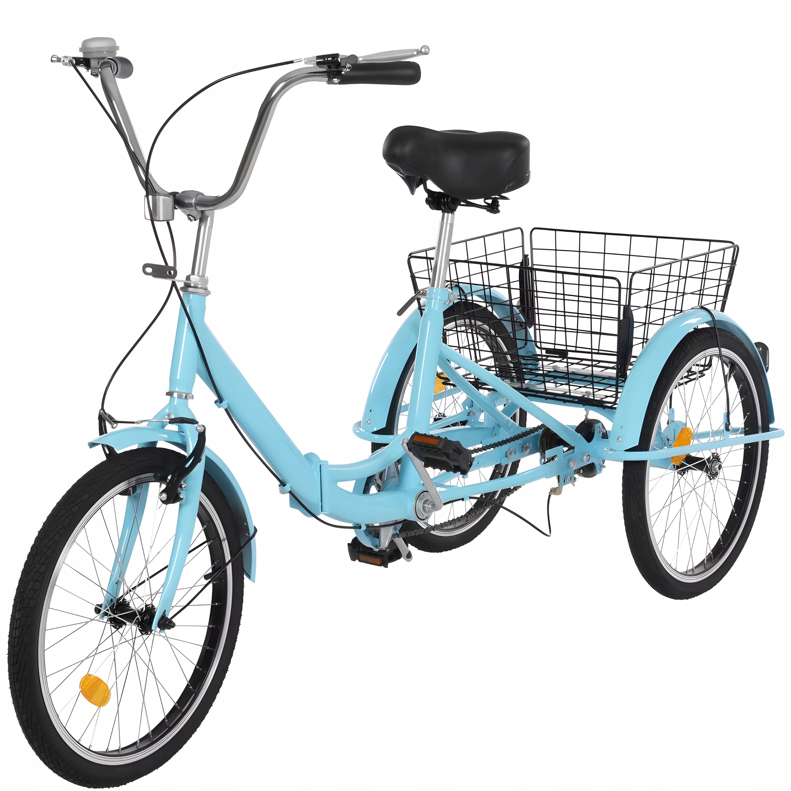 ROWER TRÓJKOŁOWY SKŁADANY 20 CALI KOSZYK + DZWONEK 3 KOŁA 20'' - Inna ...