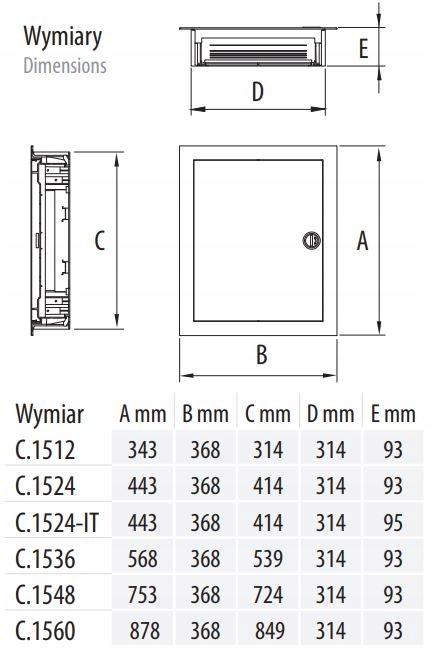 ROZDZIELNICA MODUŁOWA PODTYNKOWA 4x12 OBUDOWA METALOWA IP40 PAWBOL C.1548 Marka Pawbol