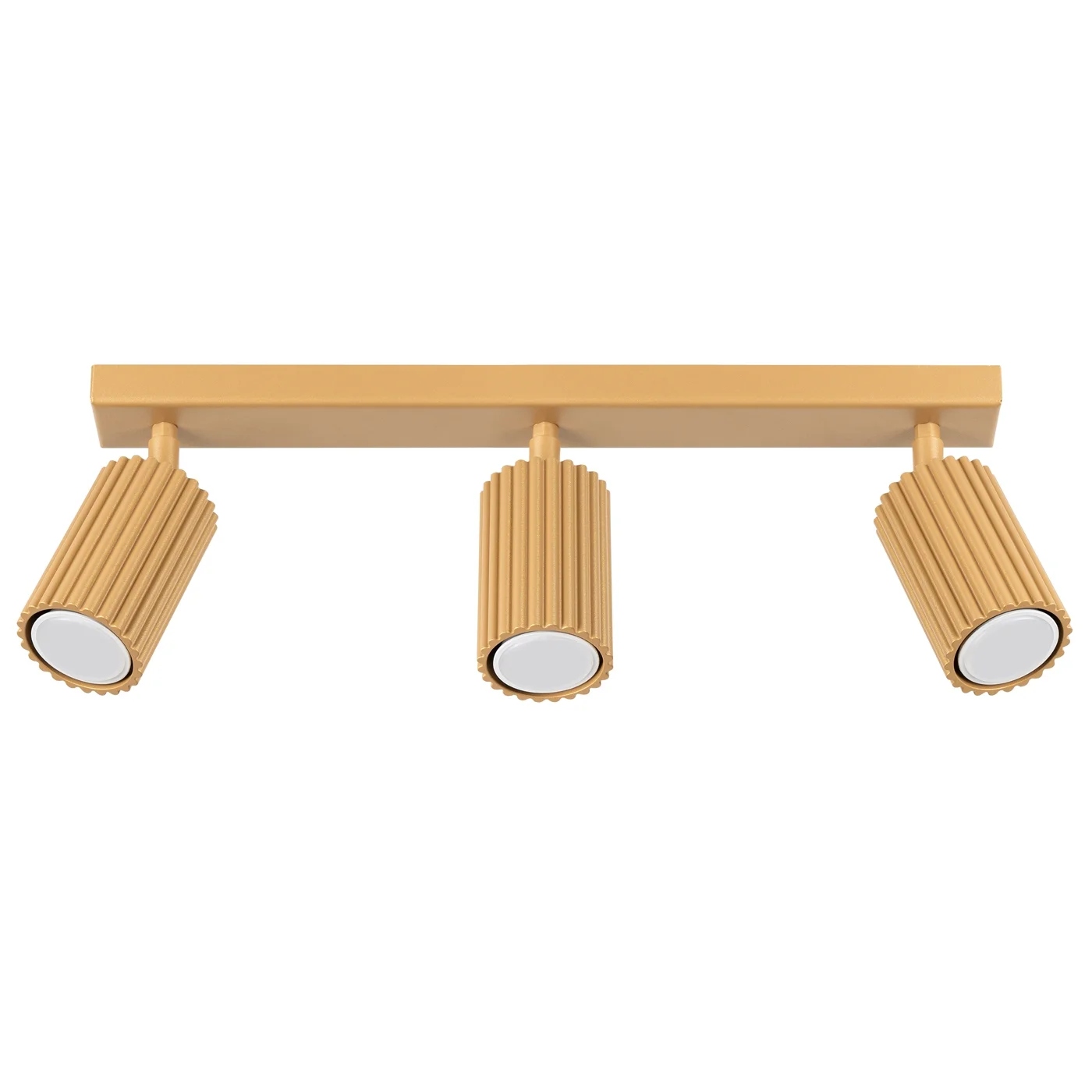 Moderná stropná lampa so zlatou lištou 45 cm, 3 vrúbkované reflektory Sollux