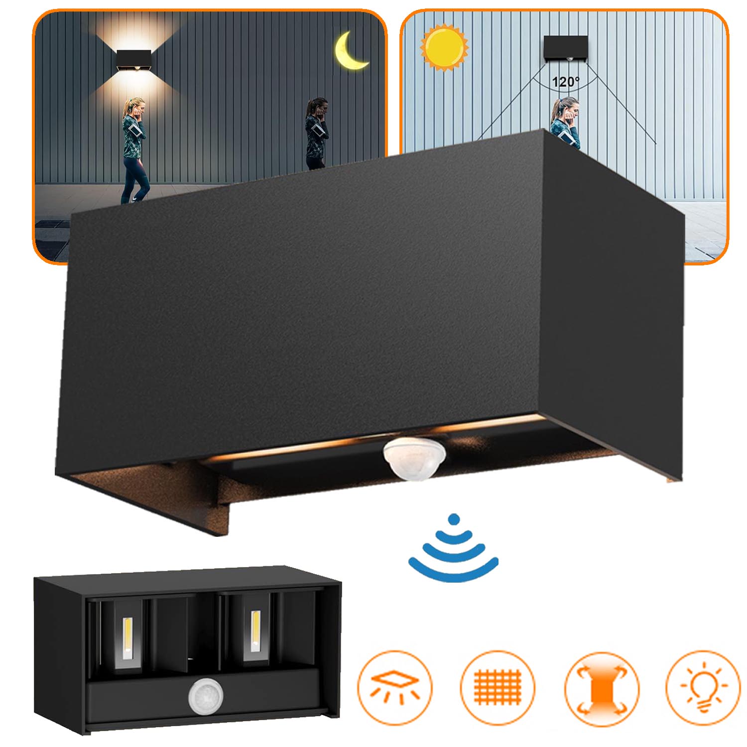 Lampa Ścienna Led Z Czujnikiem Ruchu, Do Sypialni, Salonu, Na Schody