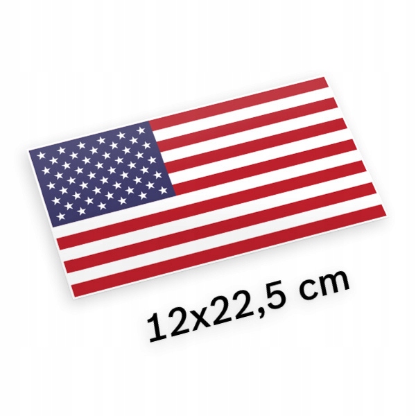 Naklejka Flaga Usa 12x22,5 cm na Samochód