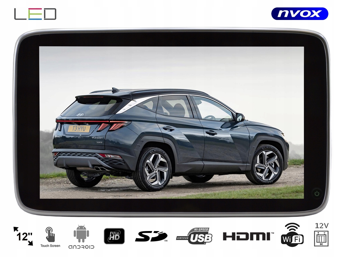 MONITOR SAMOCHODOWY NA ZAGŁÓWEK 12 CALI FULL HD Marka Nvox