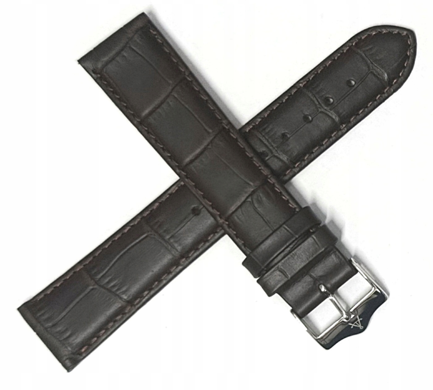 Hnědý Matný Kožený Řemínek Pro Hodinky Atlantic 20 mm Krokodýl